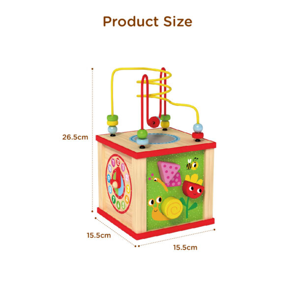 Wooden Rubik's Cube Toys Beaded Maze Gear Building Blocks Shape Matching Clock Learning Children's Educational Multifunctional Activity Rubik's Cube Learning Toys - Image 3