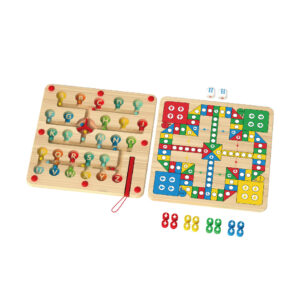 2 in 1 letter maze chess board and flying chess combination wooden children's educational concentration toys