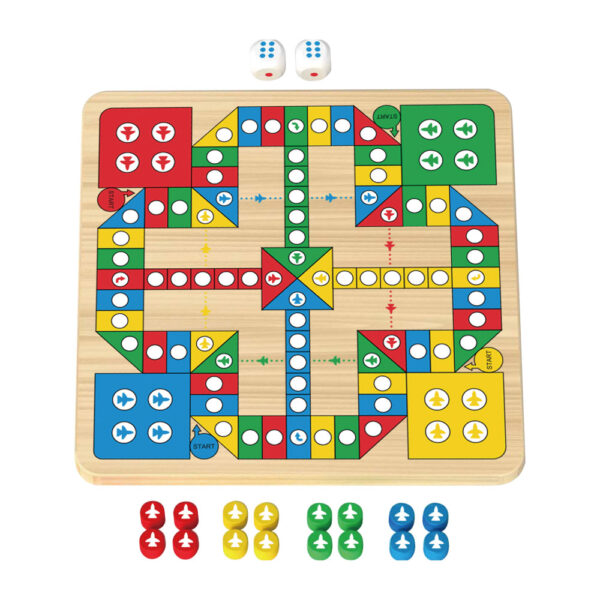 2 in 1 letter maze chess board and flying chess combination wooden children's educational concentration toys - Image 2
