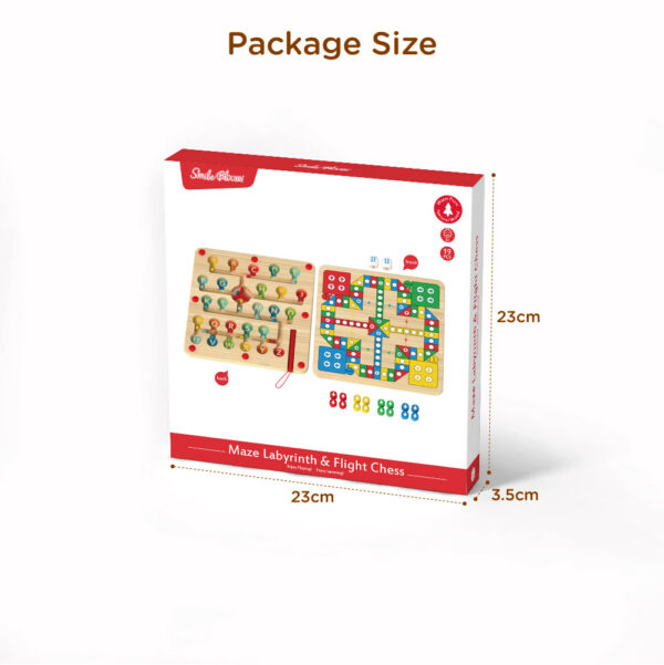 2 in 1 letter maze chess board and flying chess combination wooden children's educational concentration toys - Image 4