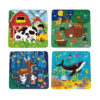 Wooden 9-piece cartoon puzzles Children's mini animal puzzle toys