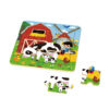 Wooden 9-piece cartoon puzzles Children's mini animal puzzle toys