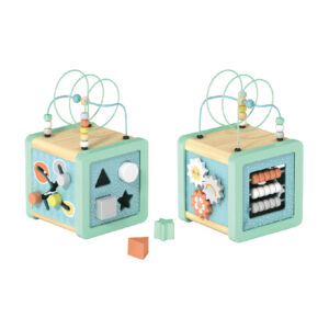 Wooden Rubik's Cube Toys Beaded Maze Gear Building Blocks Shape Matching Abacus Stand Children's Educational Multifunctional Activity Rubik's Cube Learning Toys