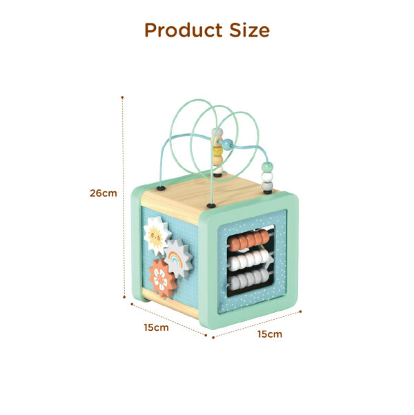Wooden Rubik's Cube Toys Beaded Maze Gear Building Blocks Shape Matching Abacus Stand Children's Educational Multifunctional Activity Rubik's Cube Learning Toys - Image 3