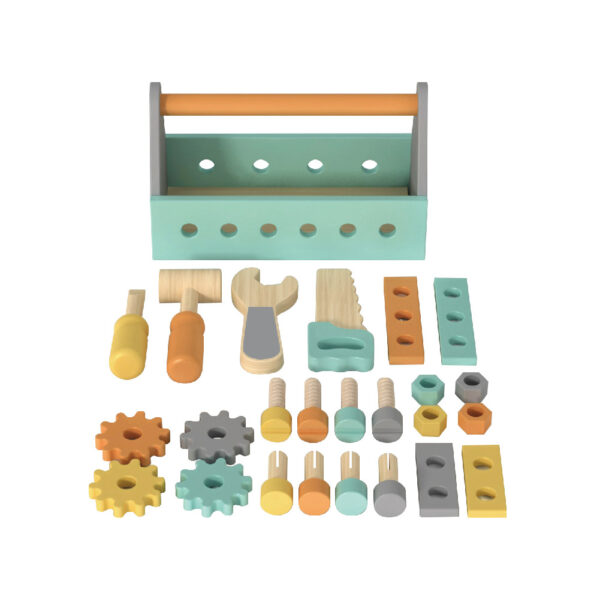 Wooden tool box toys children's educational portable multifunctional repair tool box - Image 3