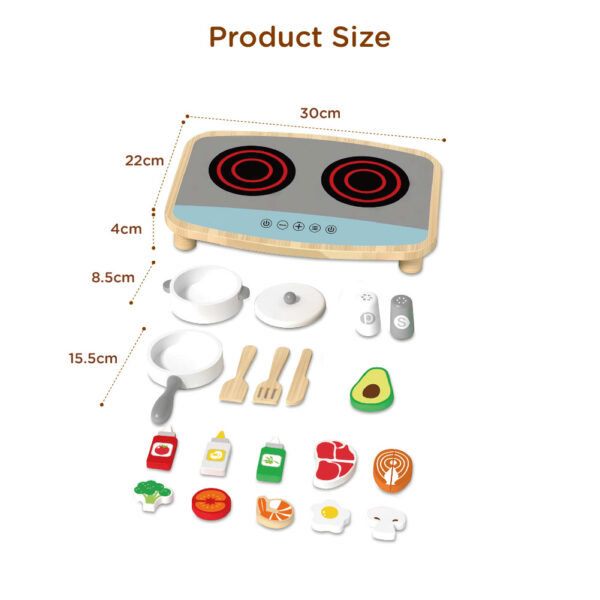 Wooden mini kitchen set, pretend cooking toys for kids, kitchen toys for toddlers - Image 3