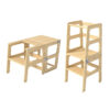 Children's two-in-one table and chair wooden tower step stool, foldable Montessori learning tower step stool for toddlers