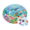 105 Pieces Children's Wooden Round Puzzle, Creative Underwater World Puzzle, Suitable for Boys and Girls, Educational Toys