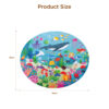 105 Pieces Children's Wooden Round Puzzle, Creative Underwater World Puzzle, Suitable for Boys and Girls, Educational Toys