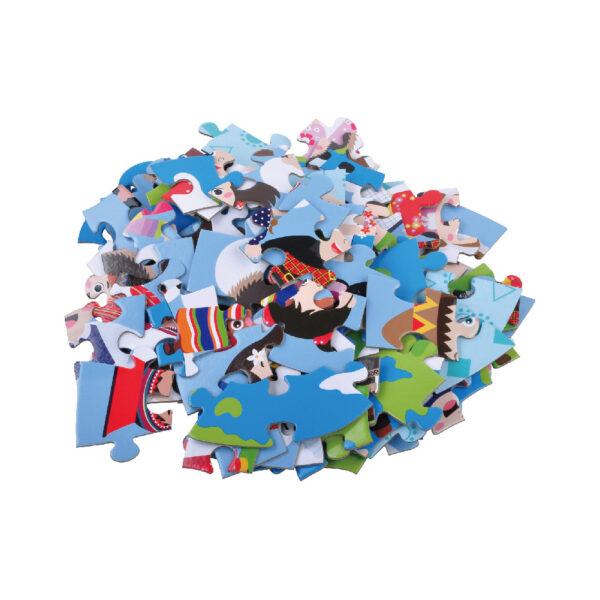 105-piece Children's Wooden Round Jigsaw Puzzle, Creative Global Village Jigsaw Puzzle for Boys and Girls, Educational Toy - Image 2
