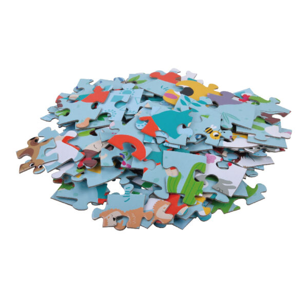 105 Piece Children's Wooden Round Jigsaw Puzzle, Creative Animal Yoga Puzzle for Boys and Girls, Educational Toy - Image 2