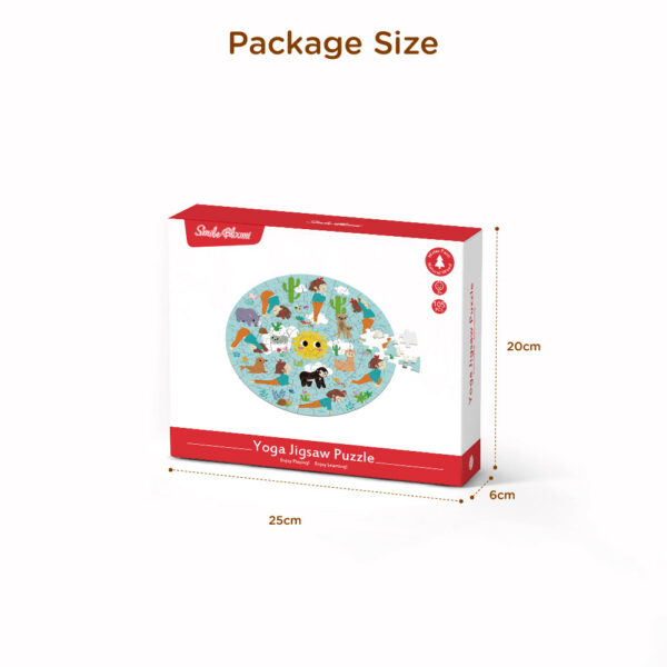 105 Piece Children's Wooden Round Jigsaw Puzzle, Creative Animal Yoga Puzzle for Boys and Girls, Educational Toy - Image 4