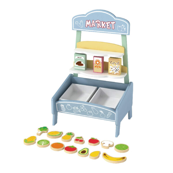 Wooden role-play fruit store shopping food set | role-play pretend children's market stall toys | educational parent-child toys - Image 2