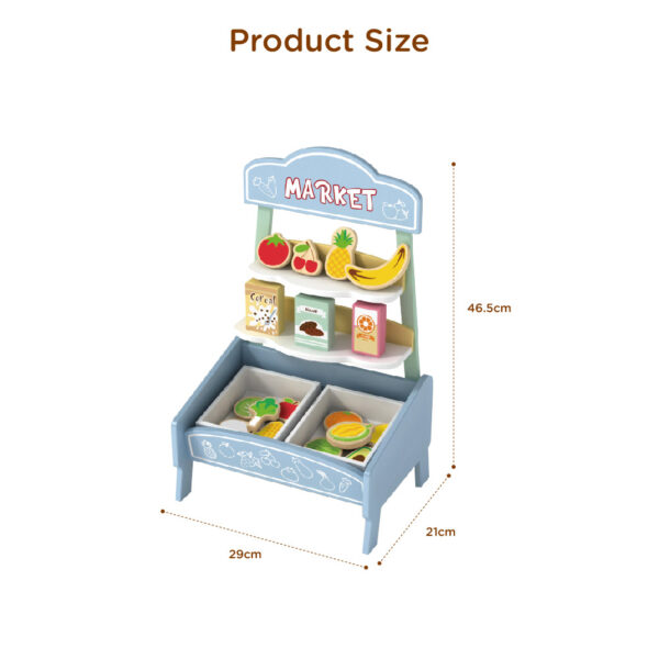 Wooden role-play fruit store shopping food set | role-play pretend children's market stall toys | educational parent-child toys - Image 3