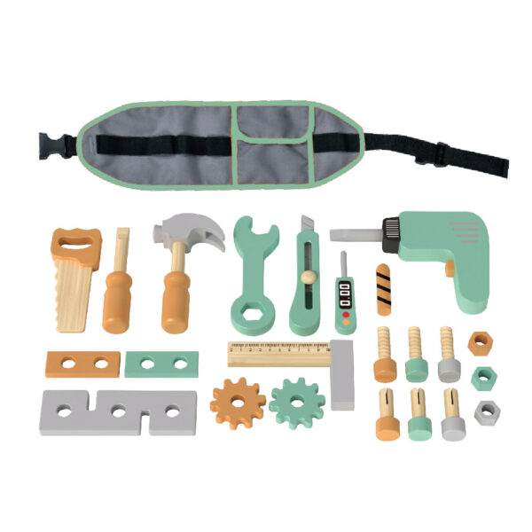 Wooden tool set Children's role-playing engineer repair and installation tool set - Image 2