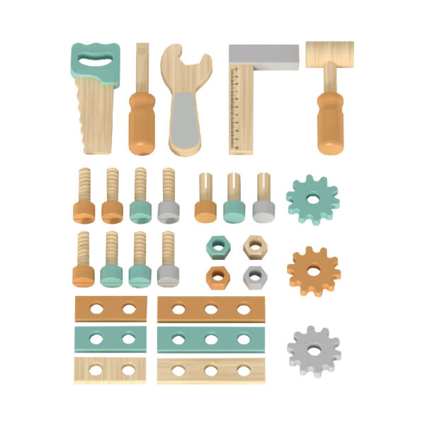Wooden large tool bench Children's educational play house toy set - Image 2