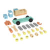 Wooden truck tool box with removable nuts suitable for children's screw repair station