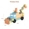 Wooden truck tool box with removable nuts suitable for children's screw repair station