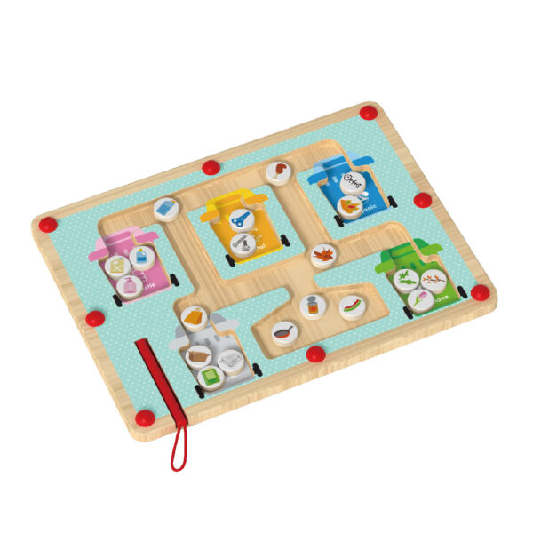 Wooden garbage sorting beads toys garbage recycling maze children's educational toys - Image 2