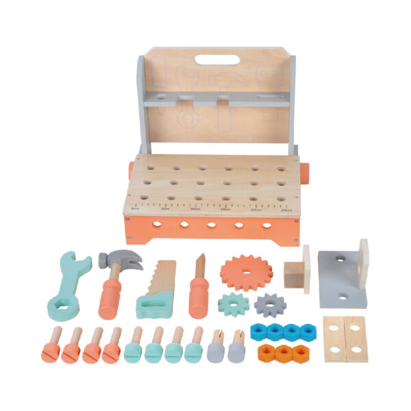 Wooden mini tool bench toy set, children's disassembly and assembly tool bench set toy - Image 2