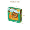 Wooden building block animal Rubik's cube puzzle, forest animal 9-piece wooden 6-sided puzzle, children's educational toys