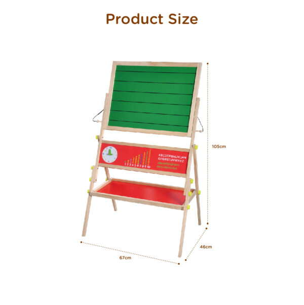 2-in-1 Wooden White Dry Erase Easel Board and Blackboard Children's Standing Easel Board Children's Writing Board Educational Toys - Image 3