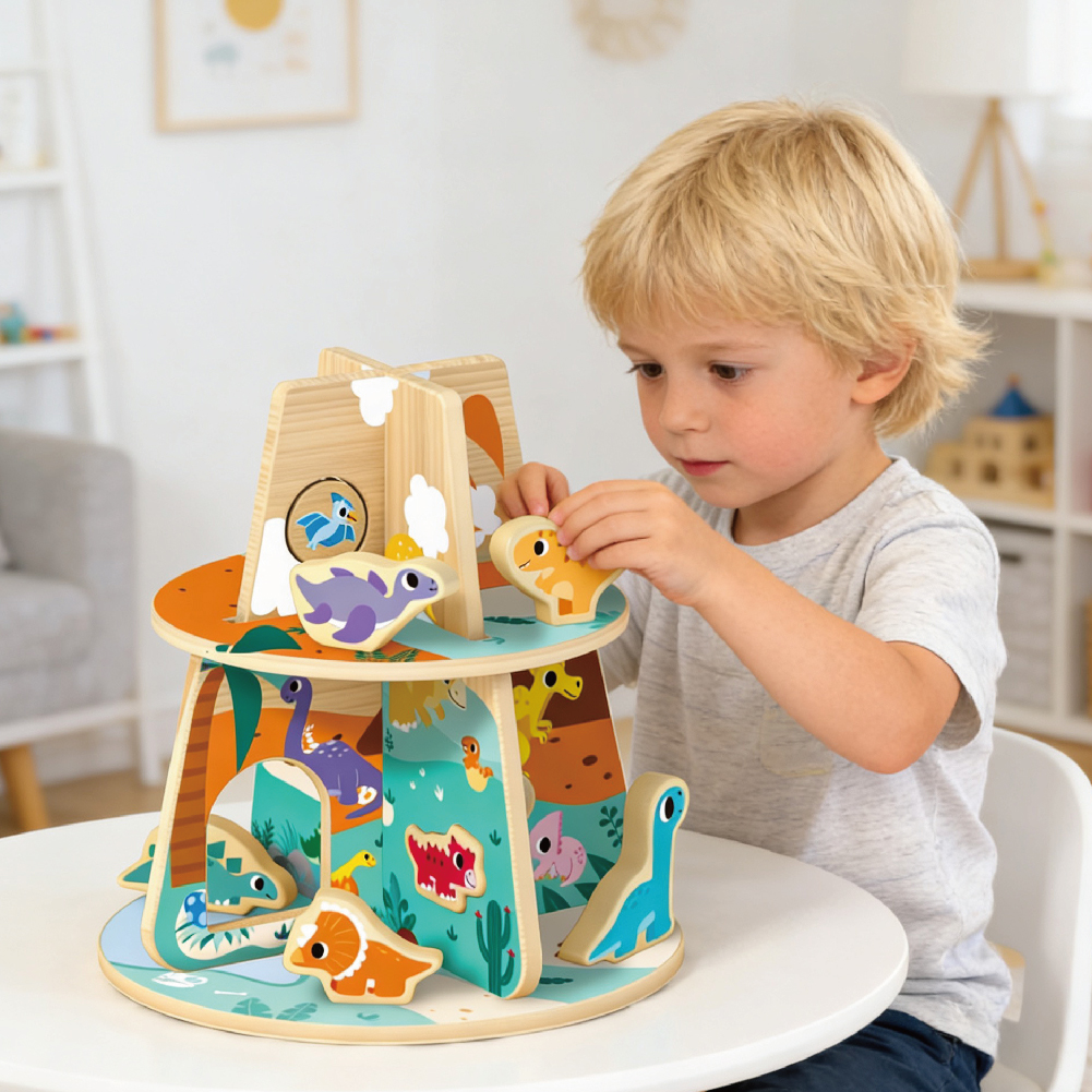 Montessori Toys Wooden Activities Puzzle Learning Cognitive Dinosaur Games Children's Toys