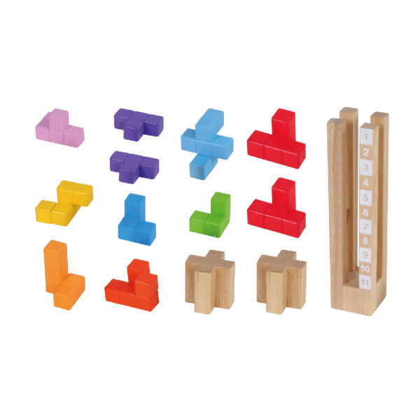 Wooden stacking building block games, children's wisdom tower brain development logical thinking training promote children's brain development - Image 2