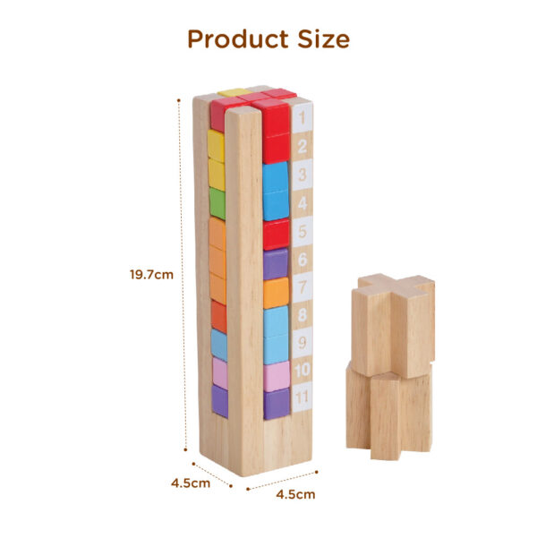 Wooden stacking building block games, children's wisdom tower brain development logical thinking training promote children's brain development - Image 4
