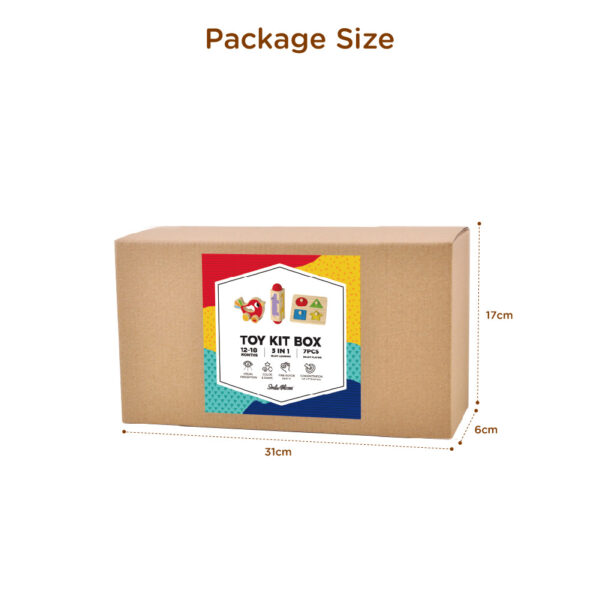 Montessori 3-in-1 wooden educational toy set, including shape puzzles, animal rotating blocks and animal drag toys, suitable for early childhood education. - Image 3