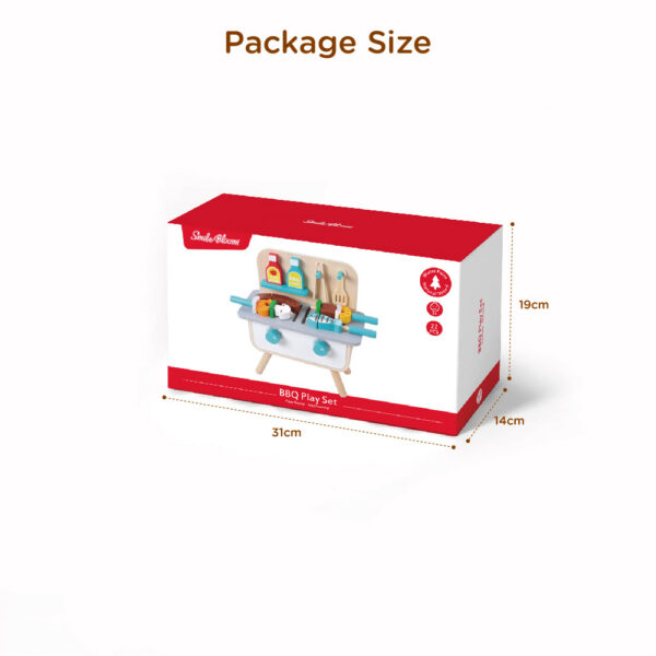 Wooden BBQ Toy Food Set, Role Play Kitchen Cooking Toy Set for Boys and Girls - Image 4