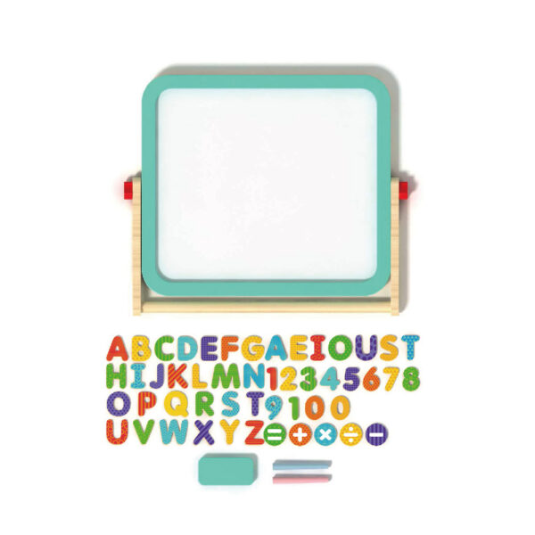 2 in 1 wooden mini white drawing board and blackboard Children's cognitive numbers and letters educational toys - Image 2