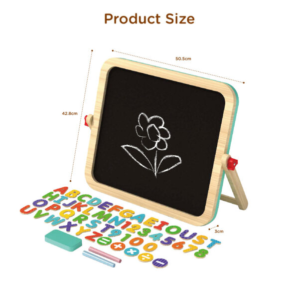 2 in 1 wooden mini white drawing board and blackboard Children's cognitive numbers and letters educational toys - Image 3