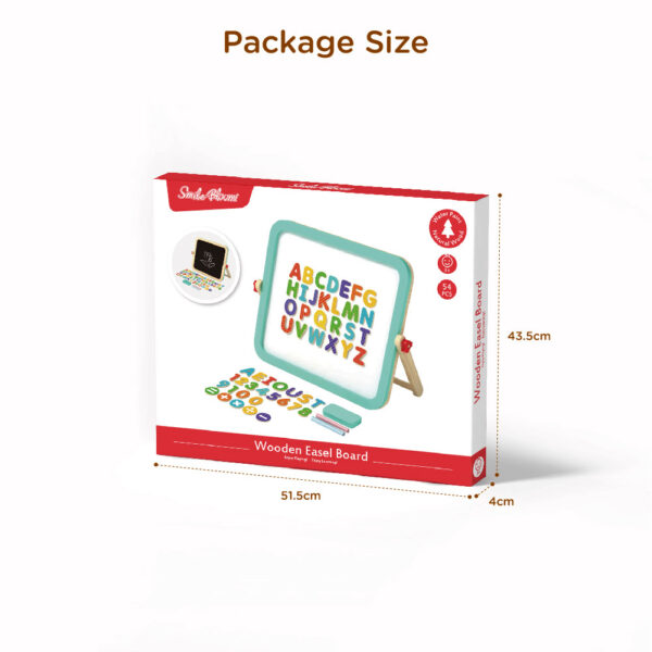 2 in 1 wooden mini white drawing board and blackboard Children's cognitive numbers and letters educational toys - Image 4