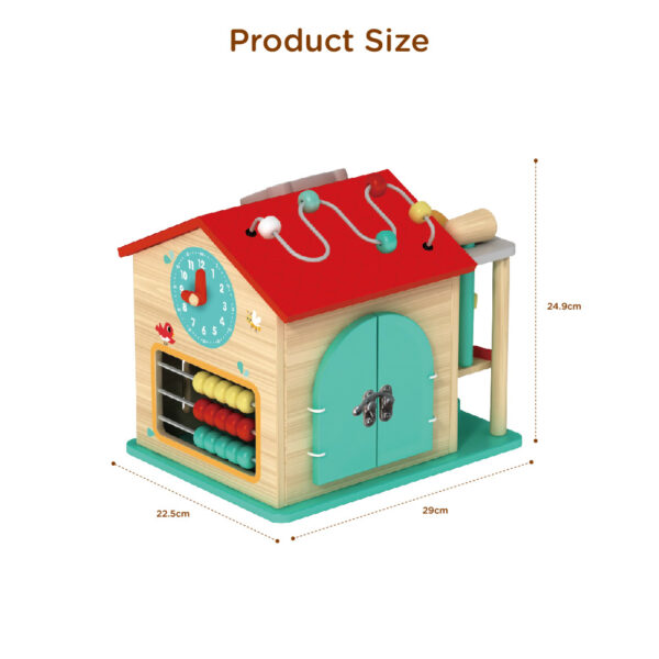Wooden Play Cube, Montessori wooden hut busy house, multifunctional intellectual learning activity toys, suitable for boys and girls holiday gifts - Image 2