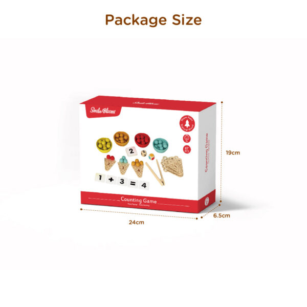 Wooden Montessori Toddler Toys, Children's Ice Cream Clip Beads, Color Sorting, Counting Toys, Fine Motor Math Educational Toys, Suitable for Boys and Girls - Image 4