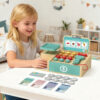 Wooden cash register, fun role-playing cashier toys, suitable for preschoolers to learn educational toys