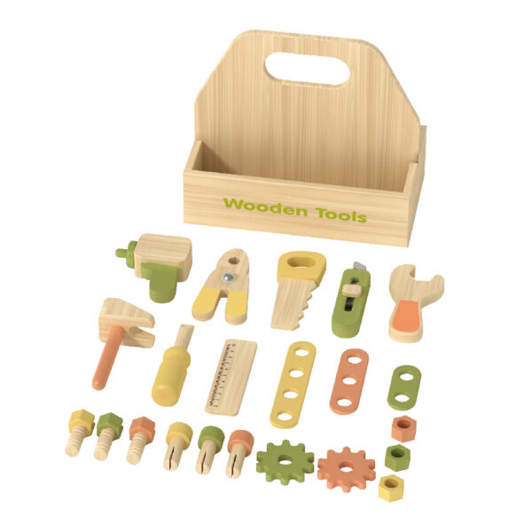 Wooden mini tool box set toys pretend play games - Image 2