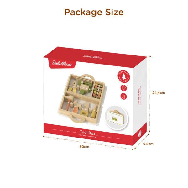Wooden toolbox toys Children's screw disassembly and assembly Children's multifunctional portable toolbox toys - Image 3