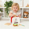 Wooden Toaster Kitchen Set Pop-Up Toaster Role Play Toy for Kids