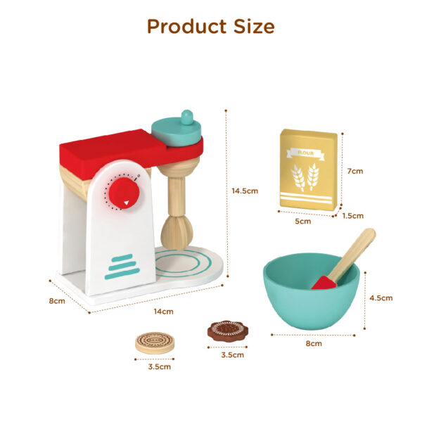 Wooden Blender Set Children's Food Cooking Pretend Toys Suitable for Toddler Birthday Gifts - Image 3