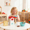 Wooden Blender Set Children's Food Cooking Pretend Toys Suitable for Toddler Birthday Gifts