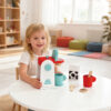 Wooden coffee machine toy set children's pretend kitchen toy set interactive role-playing toys