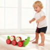 Wooden crocodile pull toy suitable for children to learn to crawl suitable for infants and young children
