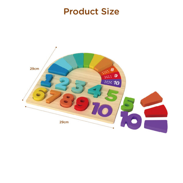 Wooden Number Counting Montessori, Numbers and Shapes Puzzles, Preschool Educational Puzzle Board Toys for Boys and Girls - Image 3