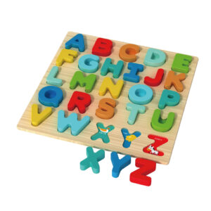 Wooden Alphabet Puzzle 3D Wooden Uppercase Letter Puzzle Montessori Toddler Educational Toys