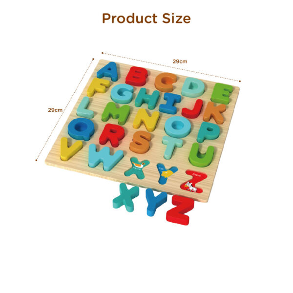 Wooden Alphabet Puzzle 3D Wooden Uppercase Letter Puzzle Montessori Toddler Educational Toys - Image 3