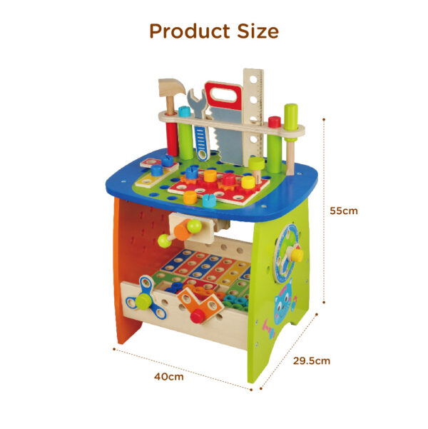 Wooden tool bench children's educational toys manual repair and disassembly tool bench - Image 3