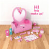 Wooden Makeup Desk Toy Set for Early Childhood Education Love Shaped Makeup Desk Girl Role Playing Pretend Toy Set