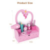 Wooden Makeup Desk Toy Set for Early Childhood Education Love Shaped Makeup Desk Girl Role Playing Pretend Toy Set